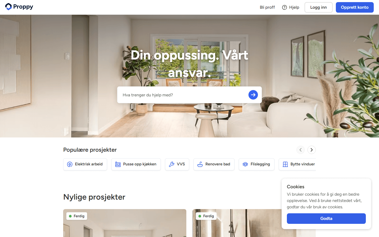 Skjermbilde av proppy.no