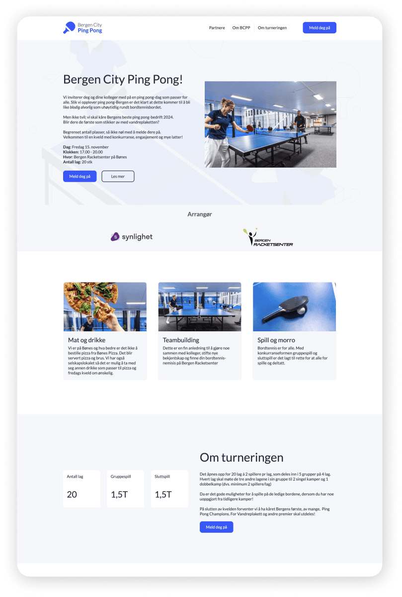 Coverbilde for prosjektet Bergen City Ping Pong