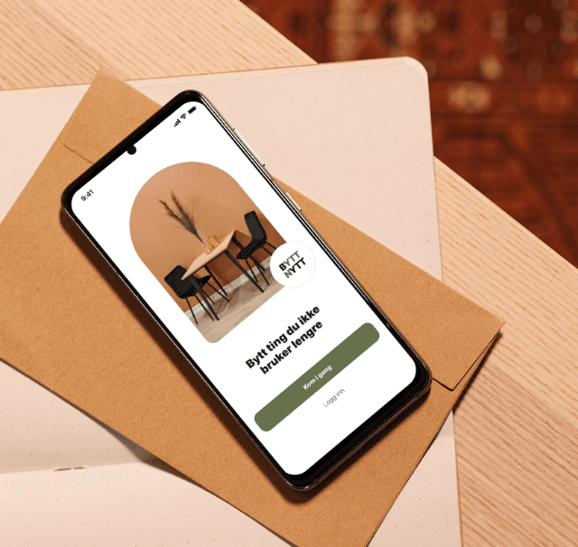 Skjermbilde fra prosjektet ByttNytt - UX/UI for bytteplattform