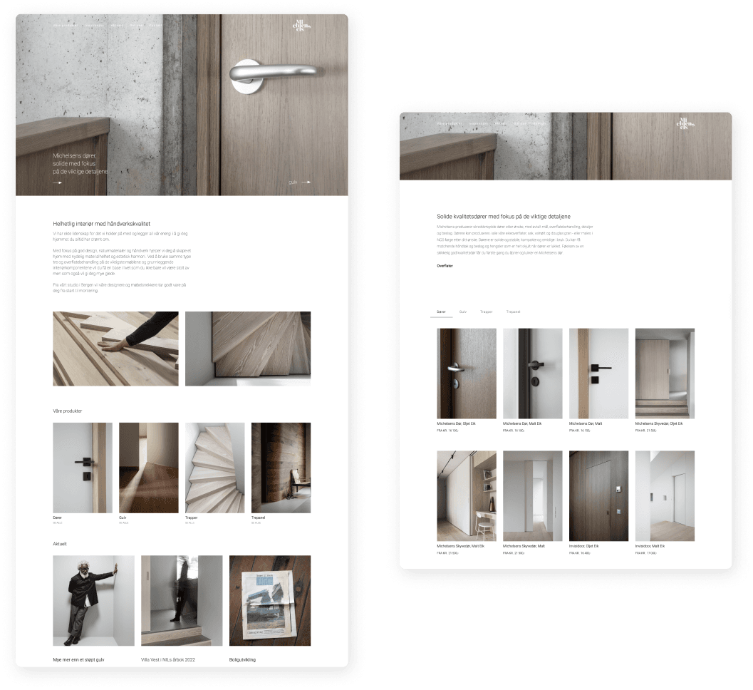Coverbilde for prosjektet Michelsens.no - helhetlige designløsninger