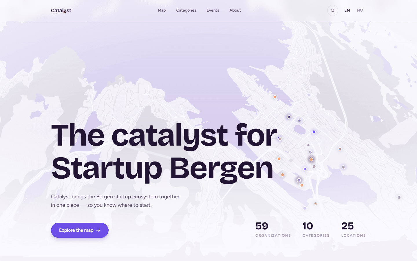 Skjermbilde av catalystmap.no