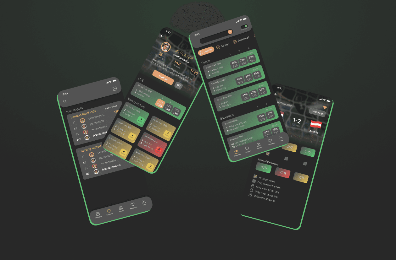 Skjermbilde fra prosjektet BetSupLive - live sportsdata