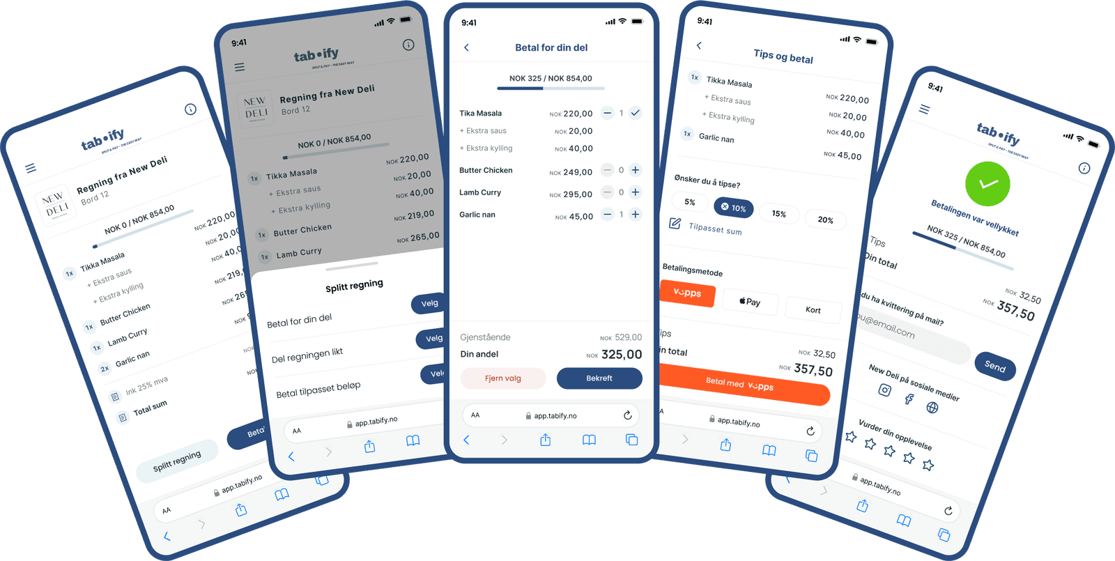 Skjermbilde fra prosjektet Nettside og design for Tabify