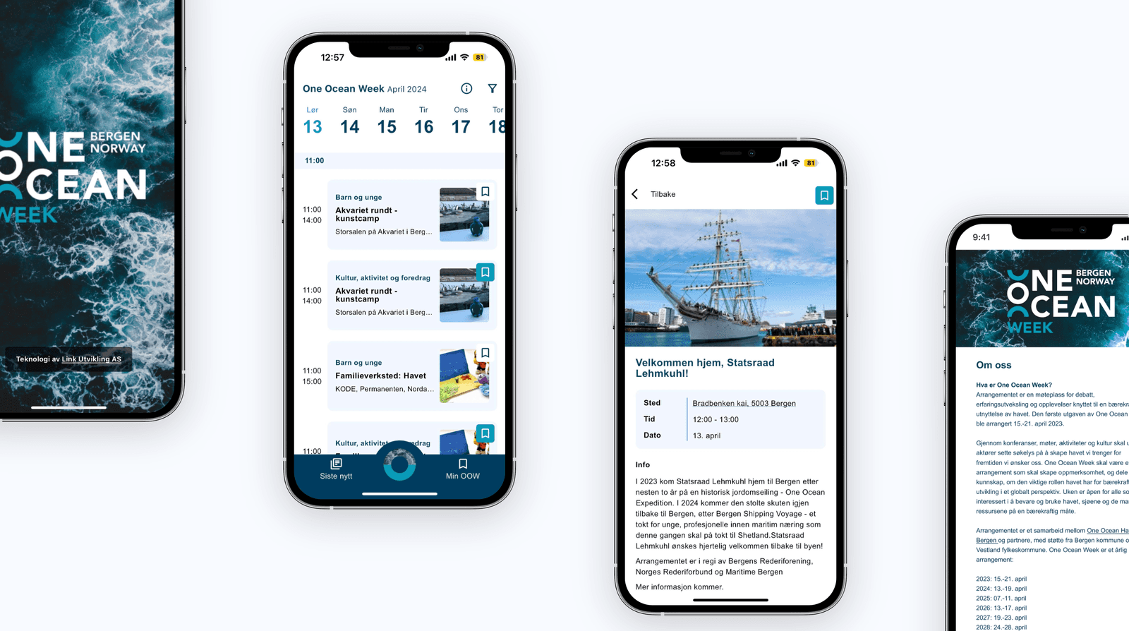 Skjermbilde fra prosjektet One Ocean Week Appen